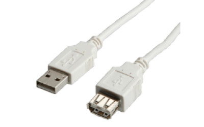 Roline VALUE USB2.0 kabel TIP A-A M/F, 0.8m, bijeli (produžni)